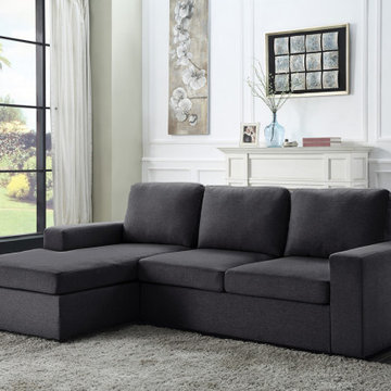 Newlyn 94.5" Sofa with Reversible Chaise in Linen