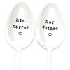His and Her Hand-Stamped Vintage Coffee Spoons