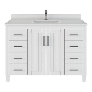 Jake 48-in Bathroom Vanity With Power Bar and Drawer Organizer, 48 - Transitional - Bathroom ...