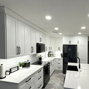 TBC Contracting - Frosty White & Charcoal Grey Shaker Cabinet Doors