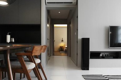 Trendy dining room photo in Singapore