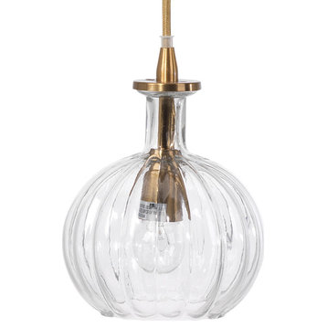 Clear Textured Glass Sophia Carafe Pendant