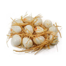 Shea's Wildflower - Eggs - White With Rust Spots, 12 Pieces - Holiday Accents And Figurines