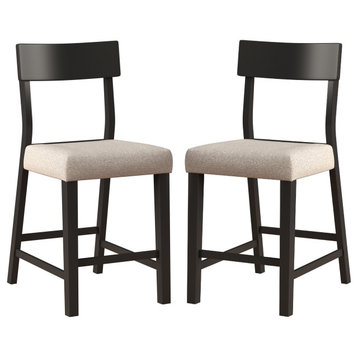 Hillsdale Knolle Park Wood Panel Back Counter Height Stool, Set of 2