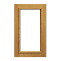 Cascade Glass Cabinet Door from CabinetNow.com shown in Red Oak - Kitchen Cabinetry