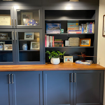 Charcoal Blue Home Office and Remodeled Kitchen in Geneseo, Illinois