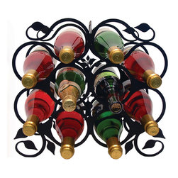 Wrought Iron Leaf Wine Rack - Wine Racks