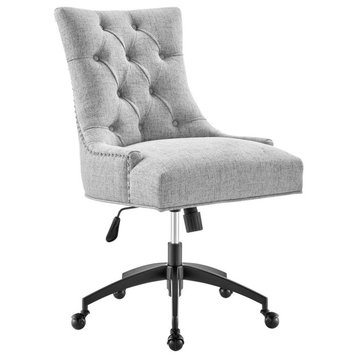 Regent Tufted Fabric Office Chair, Black/Light Gray