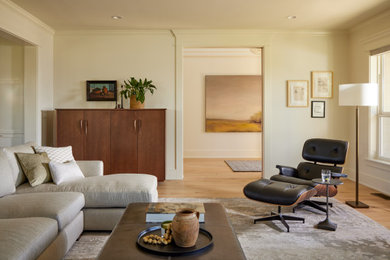 Inspiration for a farmhouse living room remodel in Portland
