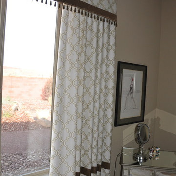 Custom Draperies with Gold Trim By Elaine Burnidge