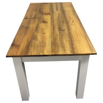 Barn Wood and White Farm Table, 60"