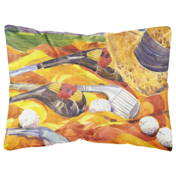 Golf Clubs Golfer Decorative Canvas Fabric Pillow