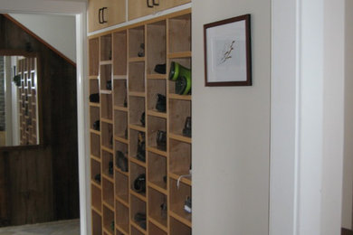Mud Room Wall of Shoes