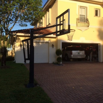 Matt D's Pro Dunk Silver Basketball System on a 50x30 in Parkland, FL