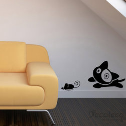 Cat and Mouse vinyl wall decal - Wall Decals