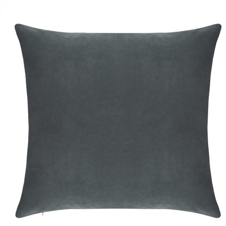 Delara Set of 1 Velvet 20x20" Cover, Dark Gray, Pillow Cover Only