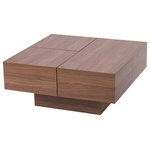 Baxton Studio Prescott Modern Table And Stool Set With Hidden Milano S Modern Coffee Table Walnut Veneer