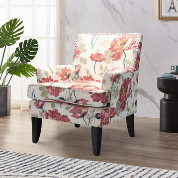 Herrera Classic Armchair With Pattern, Pink Floral