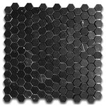 Stone Center Online - Nero Marquina Black Marble 1 inch Hexagon Mosaic Tile Honed Matte, 1 sheet - Nero Marquina Black Marble 1" (from point to point) hexagon pieces mounted on 12x12" mesh backing tile sheet