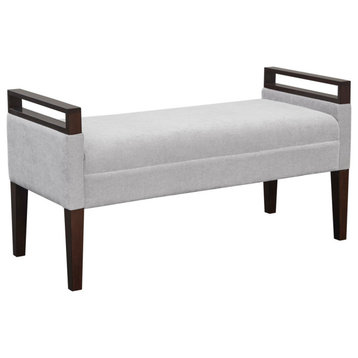 Martha Stewart Sloane Modern Upholstered Accent Bench, Grey