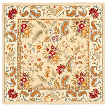 Safavieh Chelsea Collection HK141 Rug, Ivory, 6' Square