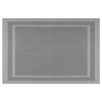 Double Border Gray Placemat, 18"x12"