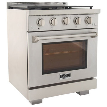 Kucht Professional 30" Stainless Steel Natural Gas Range with Burners in Silver