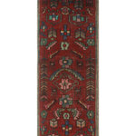 Noori Rug - Fine Vintage Distressed Dullah Red Runner - Uniquely hand knotted, this fine vintage rug was crafted using fine quality wool so it lasts for years to come. Subtle signs of wear to give it a personal touch making it a true one-of-a-kind.