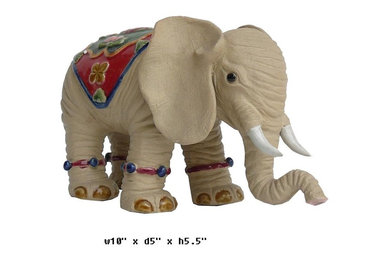 Oriental Ceramic Elephant Decor Figure