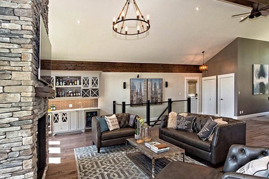 Transitional living room photo in Toronto