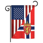 Breeze Decor - US Norway Friendship Flags of the World, Everyday Garden Flag - US Friendship Garden Flag