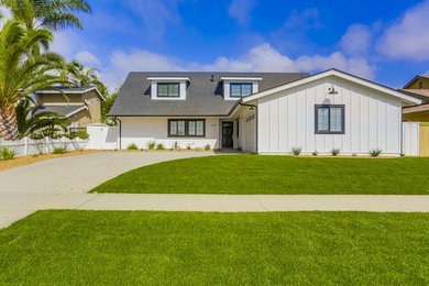 Inspiration for a farmhouse exterior home remodel in San Diego
