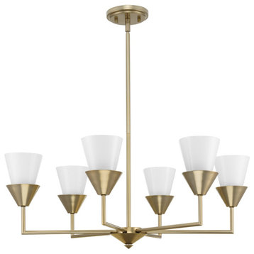 Pinellas Collection 6-Light Contemporary Chandelier, Soft Gold