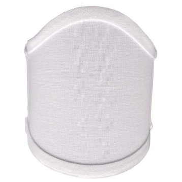 Scalloped Wall Sconce 4 Inch Shield Half Lamp Shade , White Linen