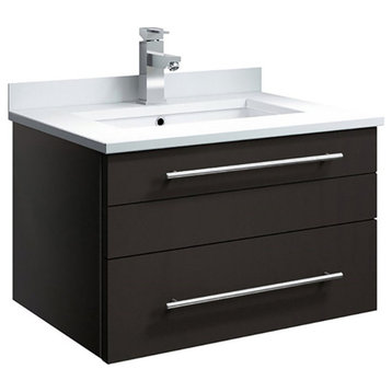 Fresca Lucera 24" Solid Wood Bathroom Cabinet with Undermount Sink in Espresso