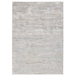Jaipur Living - Vibe by Jaipur Living Wilmot Stripes Gray and Light Blue Area Rug 5'3"x8' - The glamorous yet versatile style of the Melo collection offers a chic, contemporary edge to any home. The Wilmot rug boasts an entrancing linear motif in neutral tones of ivory, gray, gold, light blue, green, and a hint of dark charcoal. This power-loomed collection features a stunning lustrous sheen and texture-rich, varied pile height for added dimension and depth.