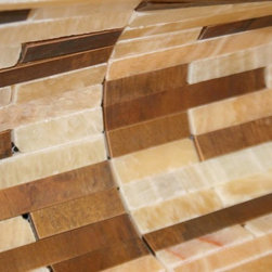 Honey Onyx Marble & Wood Look Marble Authentic Glass Mosaic Tiles Collection - Home Accessories & Decor