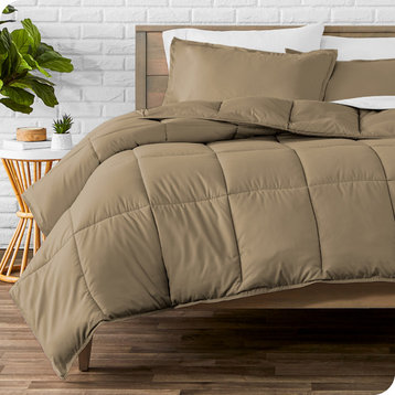Bare Home Down Alternative Comforter Set, Taupe, Queen