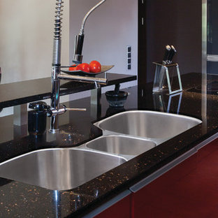75 Beautiful Kitchen With Recycled Glass Countertops And Black