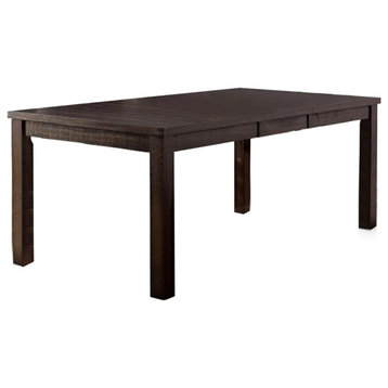 Wooden Dining Table with Expandable Leaf Design, Walnut And Ash Brown