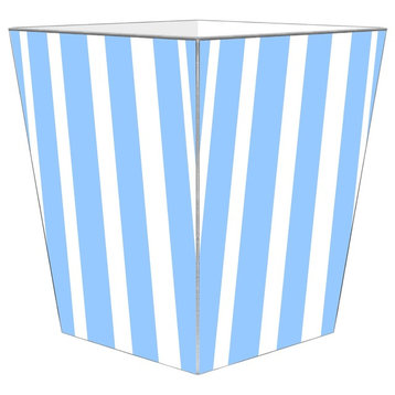 Blue Stripe Wooden Flat Wastepaper Basket