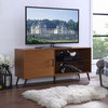 52" TV Stand With Black Legs, Pecan