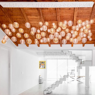 KADUR DRIZZLE | Custom Blown Glass Family Room Chandelier