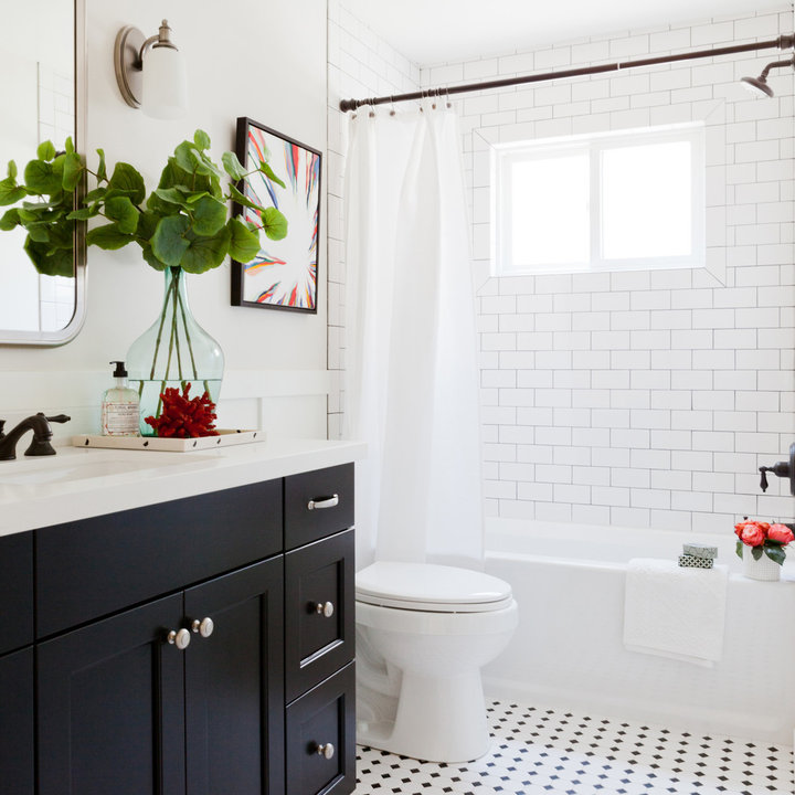 75 Black and White Tile Bathroom Ideas You'll Love - August, 2026 | Houzz
