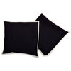 6 Pcs Cream Black Raw Silk Curtain,Cushion Cover,Tieback Set