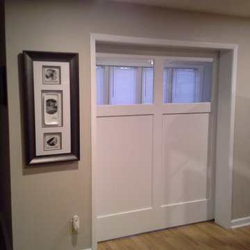 White sliding interior barn door