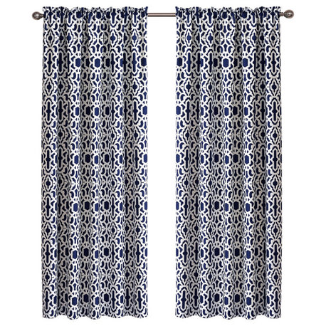 Montegomery 2 Piece Curtain Set, Blue, 2 Piece 60"x84"