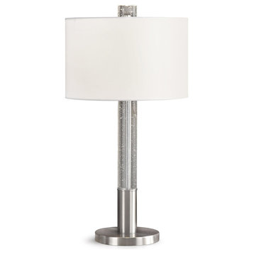 Fusion 30" Bubble Crystal Table Lamp, Brushed Nickel