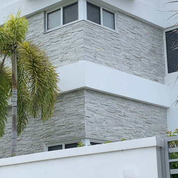 Exteriors with Shimla White Format Natural Stone Wall Panels