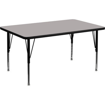 Flash Furniture 26" x 48" x 30" High Pressure Top Activity Table in Gray